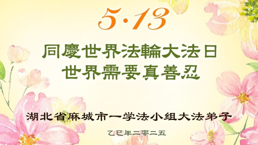 湖北法轮功学员庆祝世界法轮大法日(24条)