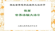 湖北法輪功學員慶祝世界法輪大法日(21條)