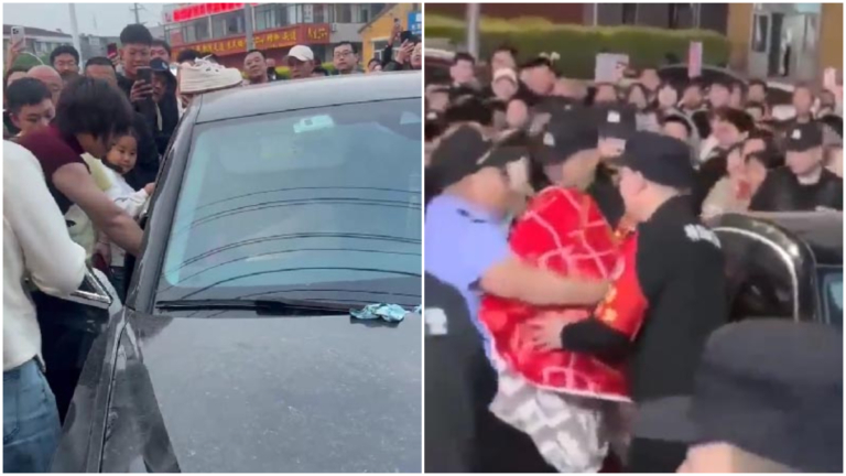 唐山黨官偷情被捉千人圍觀 特警裹毯子遮醜(視頻)