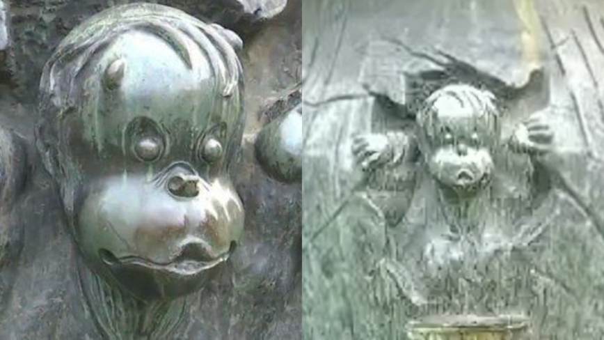 江苏雕像“司马光砸缸” 造型像猩猩挨轰