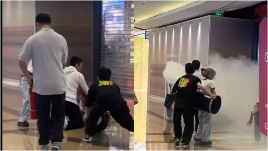 成都商场又现伤人案 一男持刀刺伤两人（视频）
