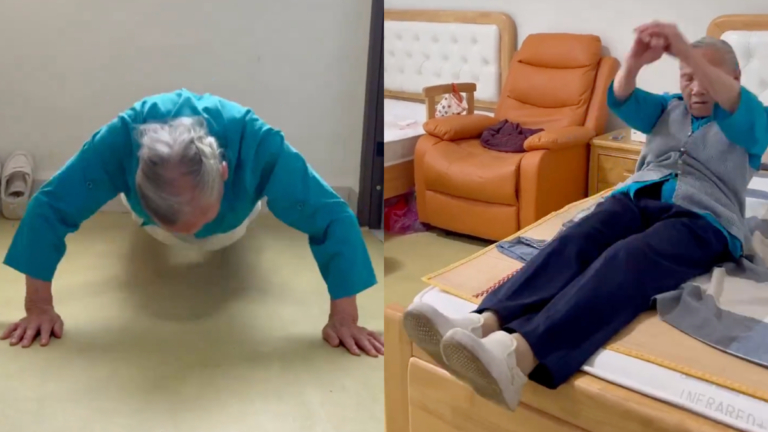 92歲老奶奶長壽祕訣：每天做200俯臥撐（視頻）