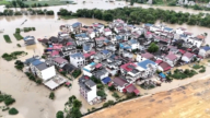 湖南多地遭遇洪災 城市一片汪洋