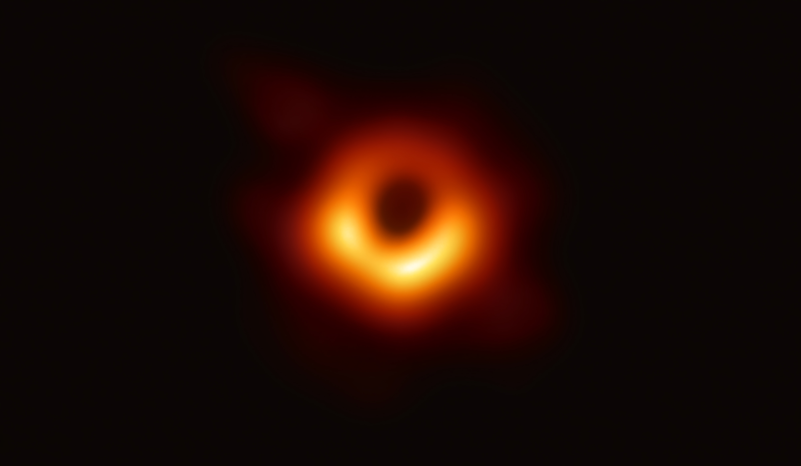 事件視界望遠鏡(Event Horizon Telescope)捕捉到位於 M87 星系中心的黑洞。該照片由美國國家科學基金會(National Science Foundation)提供,於 2019 年 4 月 10 日發布。(Getty Images)