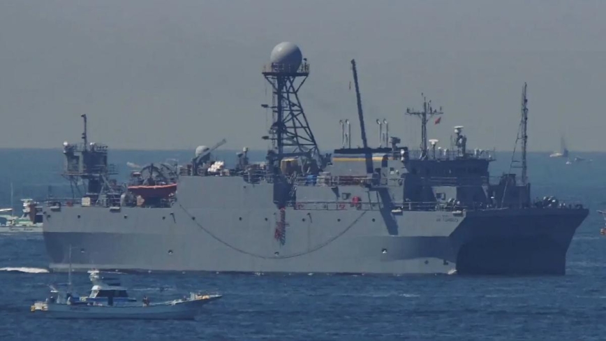 美监测船南海巡航 中共潜舰基地同步曝光