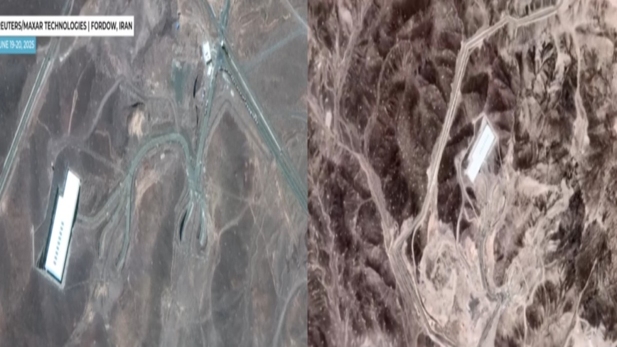 卫星显示：伊朗福尔多核设施被钻地弹穿透6个孔洞