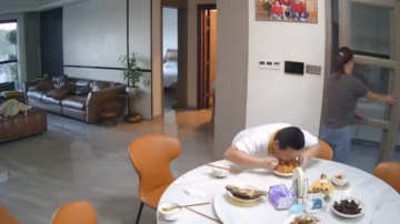 广东突发地震 胖小子逃命前不忘大口吃饭（视频）