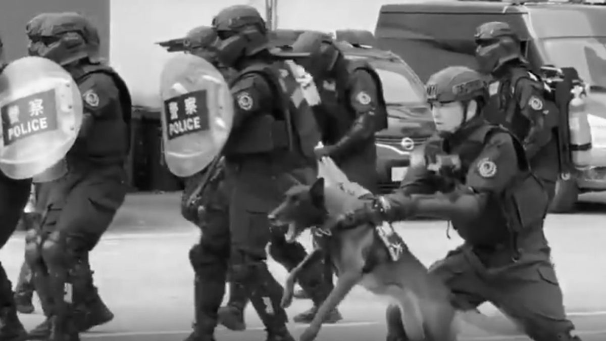 【禁闻】中共特警演练镇压农民工 放狗咬人引众怒