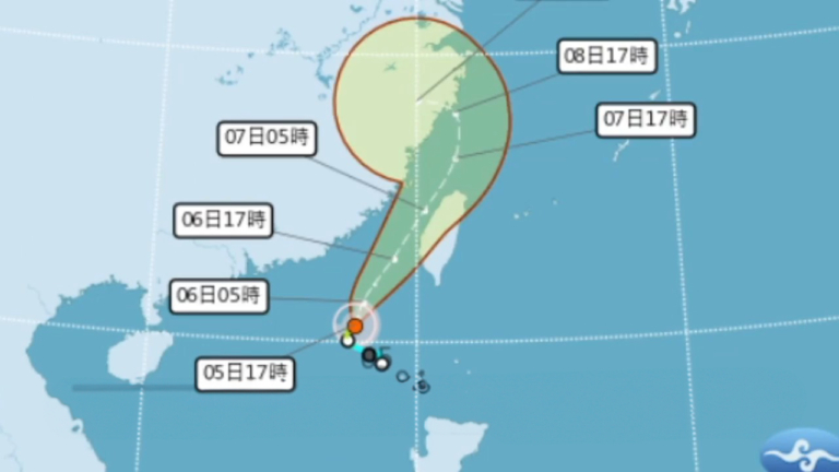 輕颱丹娜絲進逼台灣！不排除登陸