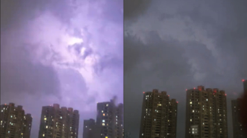 大连半夜惊现数千次高频率雷电 场面恐怖（多视频）