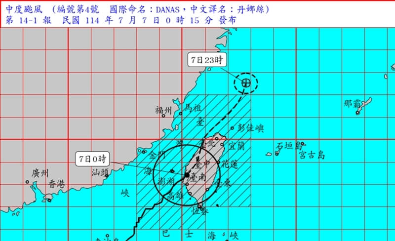 台风丹娜丝中心登陆嘉义 澎湖台南测得16级阵风