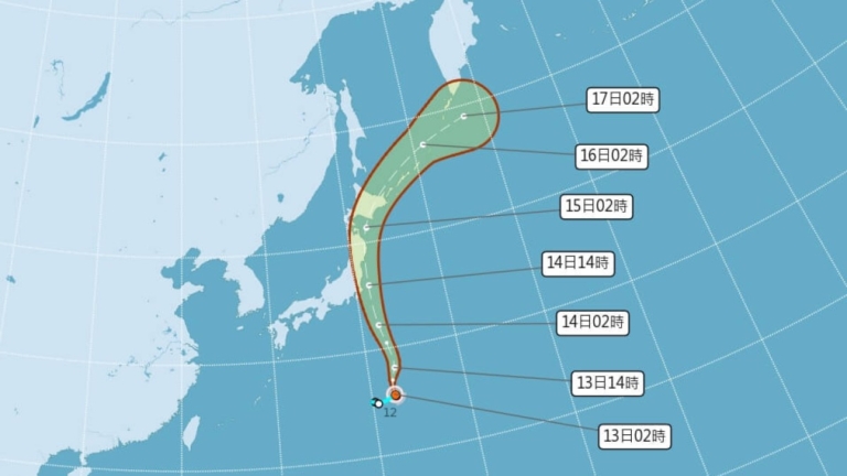 颱風百合偏北前進 朝日本移動對台灣無影響