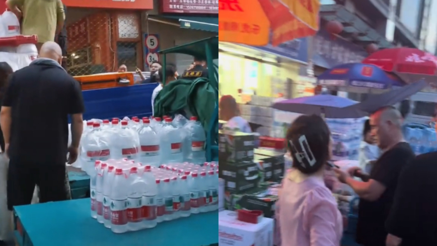杭州自来水现浓烈恶臭味 民众疯抢瓶装水（多视频）