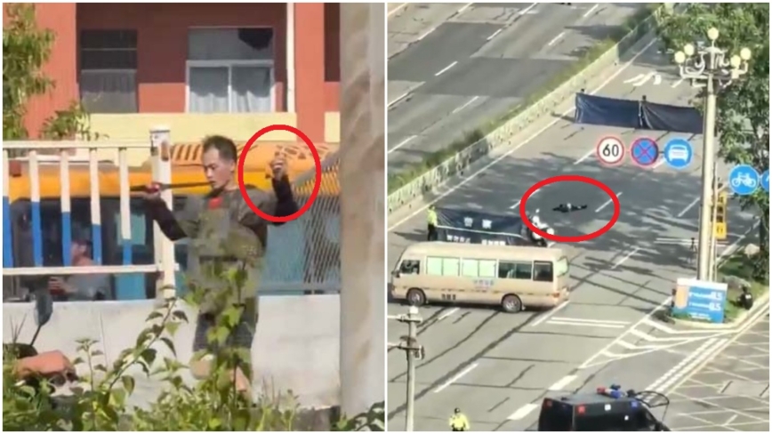 东莞男子疑手拿炸弹当街维权 传遭击毙（视频）