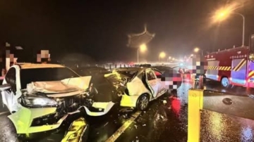 國1銅鑼段雨夜9車連環撞 造成1女當場身亡7人受傷