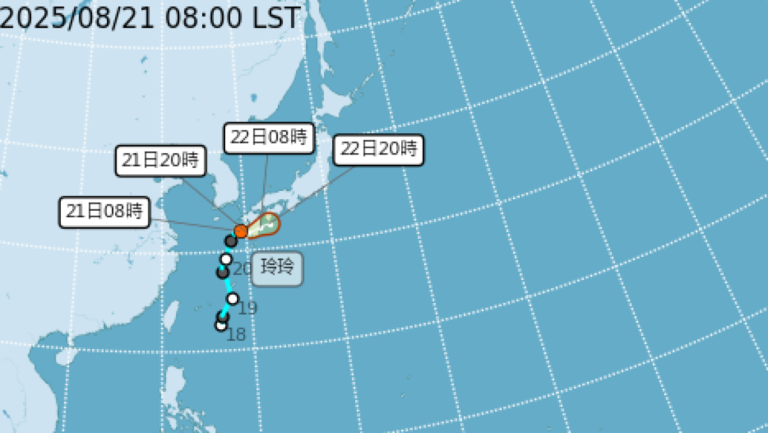 颱風玲玲「牛步」直逼日本九州 恐降下大雷雨
