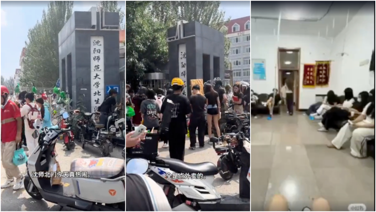 近日,遼寧瀋陽師範大學(簡稱「瀋陽師大」)發生學生集體食物中毒事件。(網絡視頻合成/新唐人)