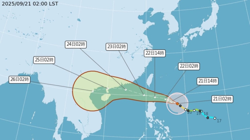 台风桦加沙发布海警 恐以强台之姿接近台湾