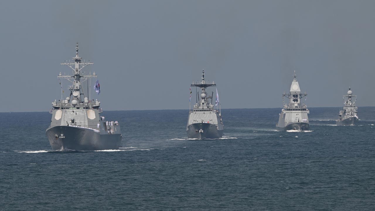 韓國軍艦示意圖。與本新聞無關,(JUNG YEON-JE/AFP via Getty Images)