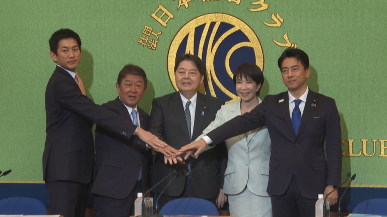 日本自民黨總裁選舉衝刺 三強鼎立力拚議員票