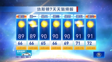 休斯顿天气预报（10月12日至18日）