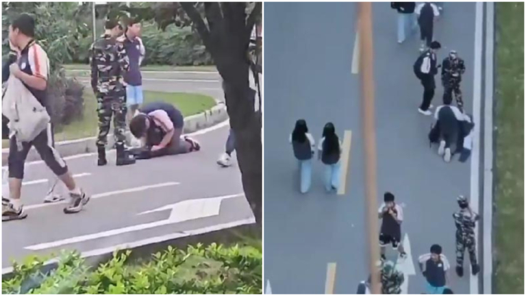 重慶職校生當衆磕頭跪爬 網民痛批霸凌（視頻）