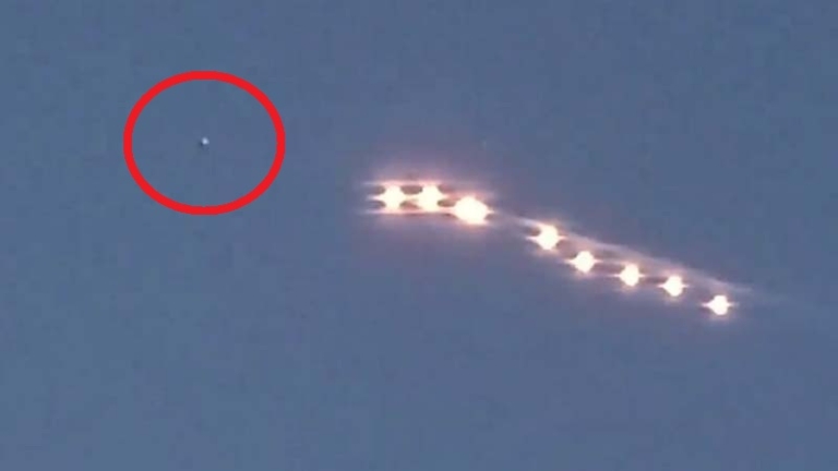 廣西夜空不明飛行物 留下多個串珠狀光球（視頻）
