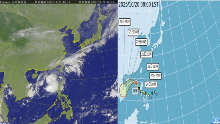 風神共伴效應 台灣北東雨勢連4天紫爆 光復連假趨緩