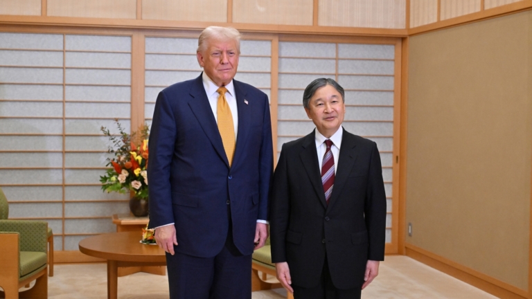 川普抵達東京 獲日本王室高規格禮遇