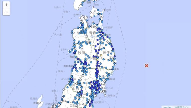 日本東北外海規模6.7地震 深度10公里