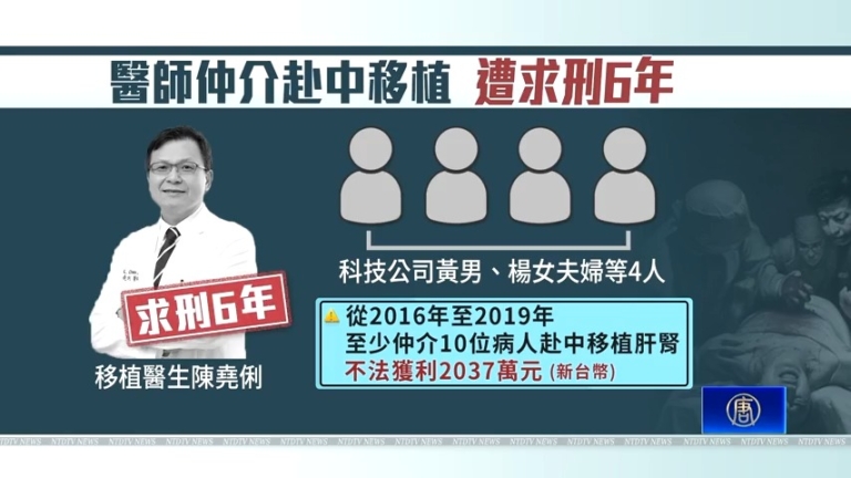 台灣醫生仲介赴中器官移植案二審 醫界籲勿縱放