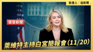 【直播】萊維特主持白宮簡報會(11/20)