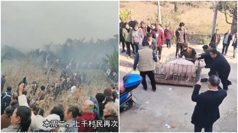 雲貴村民齊心反火葬千人守墳 網民捐助活豬(視頻)