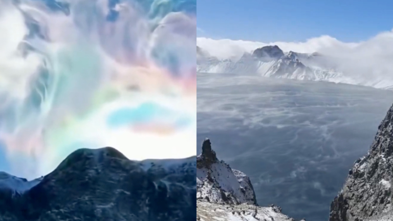 長白山頻現異像 天空現七彩雲 天池水沸騰（視頻）