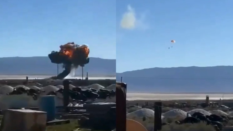 美F-16戰機墜毀加州死谷 空軍飛行員彈射逃生