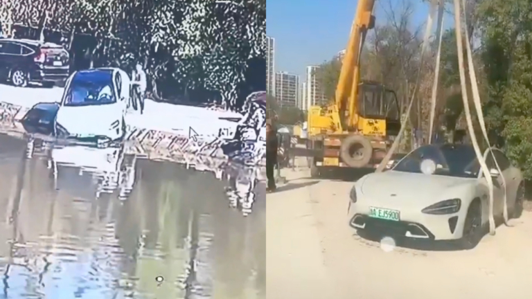 小米SU7自動泊車又出事 直接衝下魚塘（視頻）