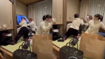 青森強震山搖地動之際 台灣旅客竟護電視(視頻)