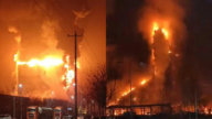 河北企業大火燒3小時 整棟高樓都燒沒了(視頻)
