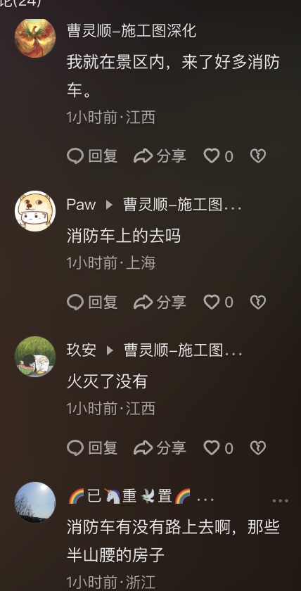 江西望仙谷景區突發大火 起火原因不明（視頻）