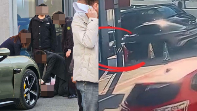 小米YU7新車主還未開出園區便出車禍（視頻）