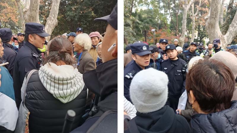 上海訪民集會 高喊「打倒共產黨，自由屬於人民」