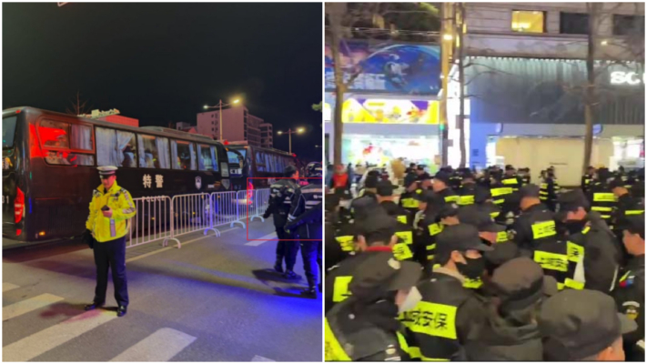 跨年夜中共草木皆兵 街頭一半公安一半民（視頻）