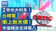 【财经威廉希尔体育官网】2奈米大利多！台积电冲上新天价！市值稳坐全球第八