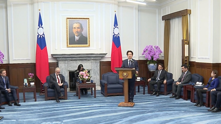 歐洲議會訪團會賴總統 反對中共改變台海現狀