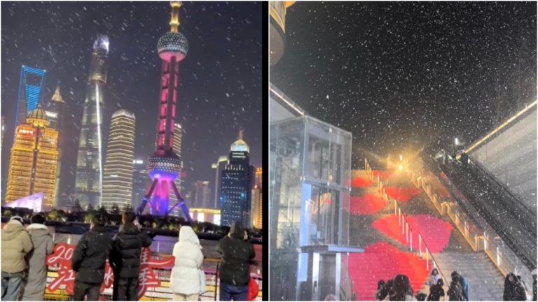 上海出現 「雷打雪」異常天氣  不祥之兆？（視頻）