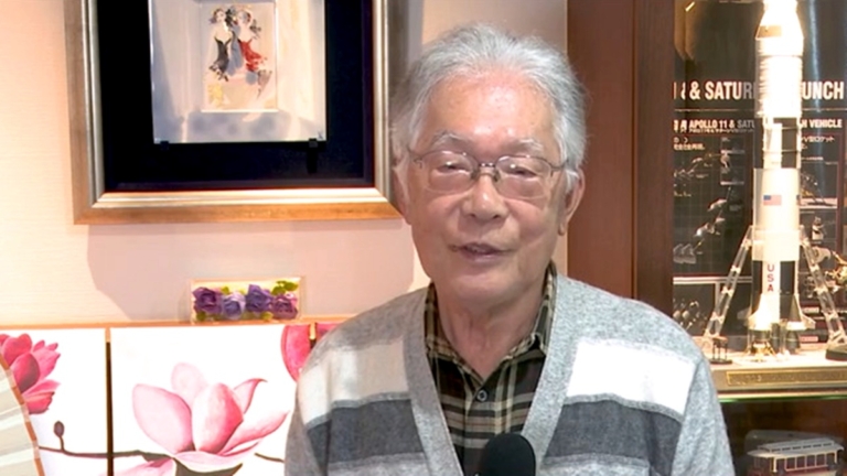 日本京都府常行寺住持橘專昭向全球觀眾恭祝新年快樂
