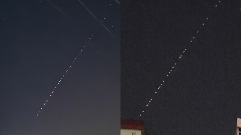 中國多地夜空驚現成串神祕光點 快速移動（視頻）