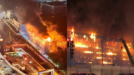 香港大火場景再現 中國湖南一大樓陷火海