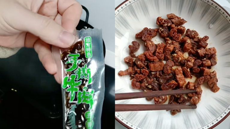 中國男展銷會上買的「牛肉乾」 全是假貨（視頻）