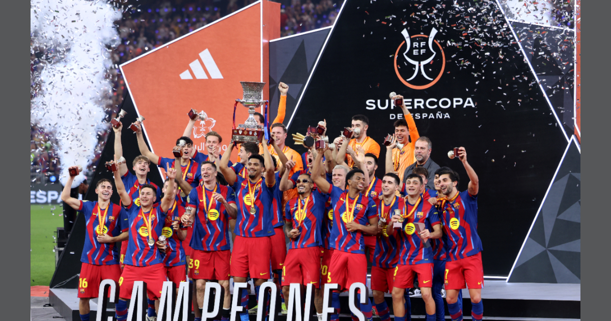 巴薩擊敗王馬奪十連勝衛冕西班牙超級盃| 西甲| 國家德比| 新唐人电视台